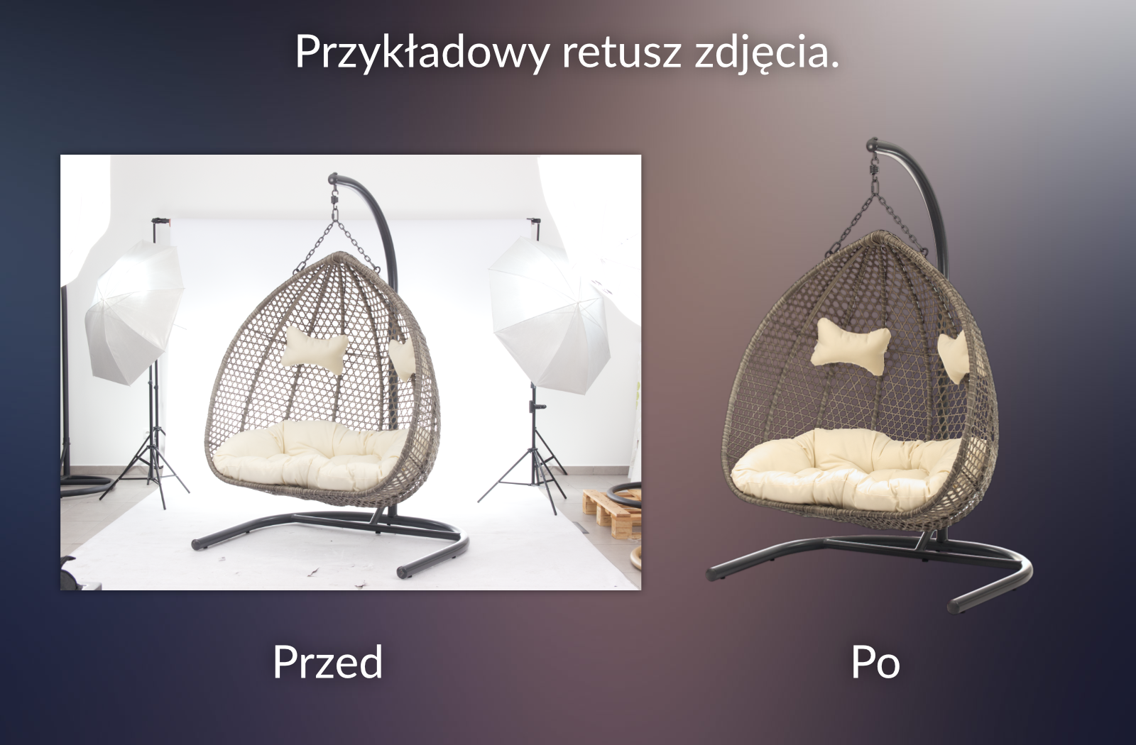 Przykład retuszu zdjęcia z studia